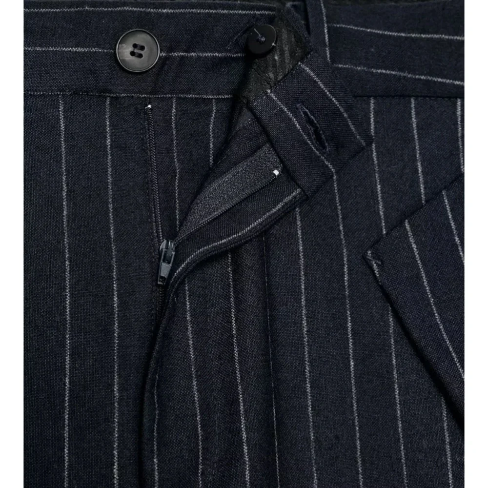 Zara ZW COLLECTION WOOL PINSTRIPE PANTS Sz L - Picture 7 of 12